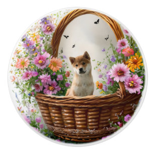 Pomo De Cerámica Shiba Inu Puppy