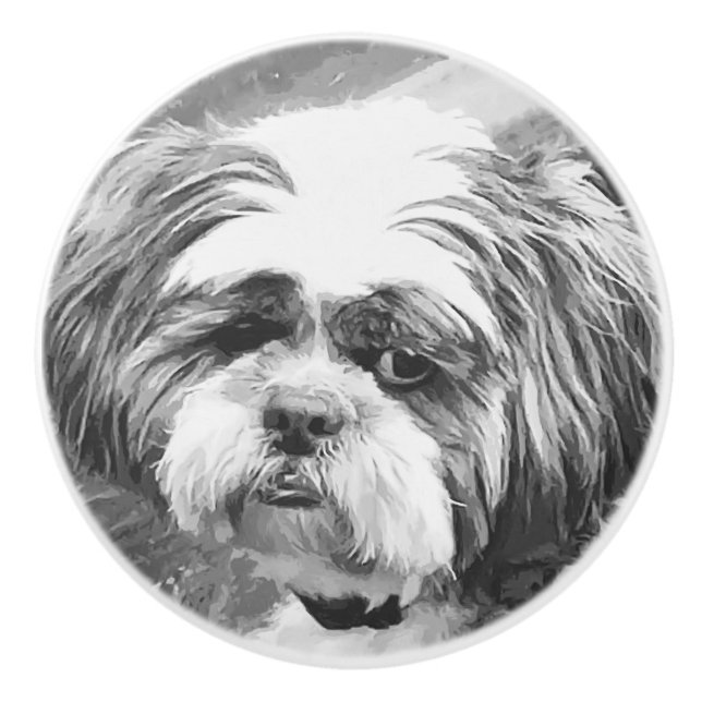 POMO DE CERÁMICA SHIH TZU DOG (Anverso)