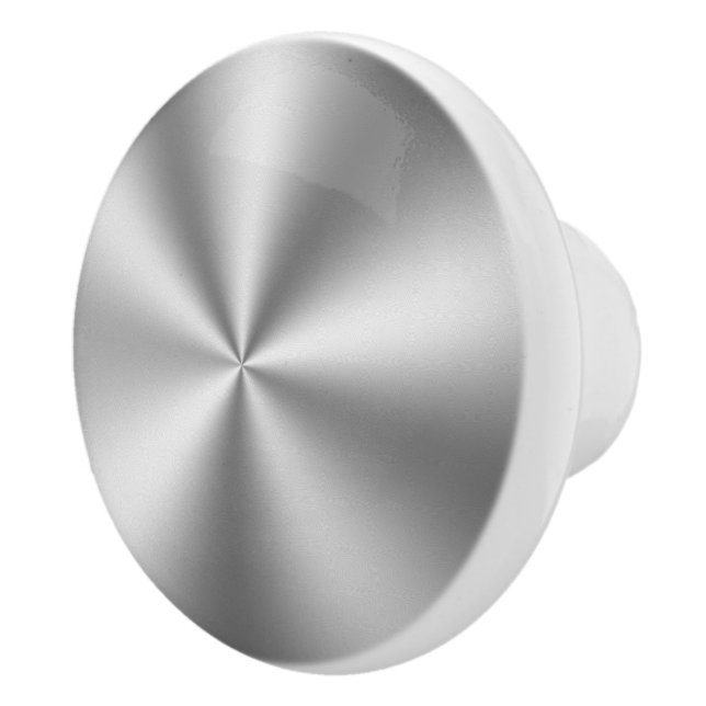 Pomo De Cerámica Shiny Faux Silver Tones Acero inoxidable (Derecha)