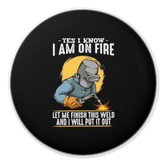 Pomo De Cerámica Sí, Sé Que Estoy En Fuego