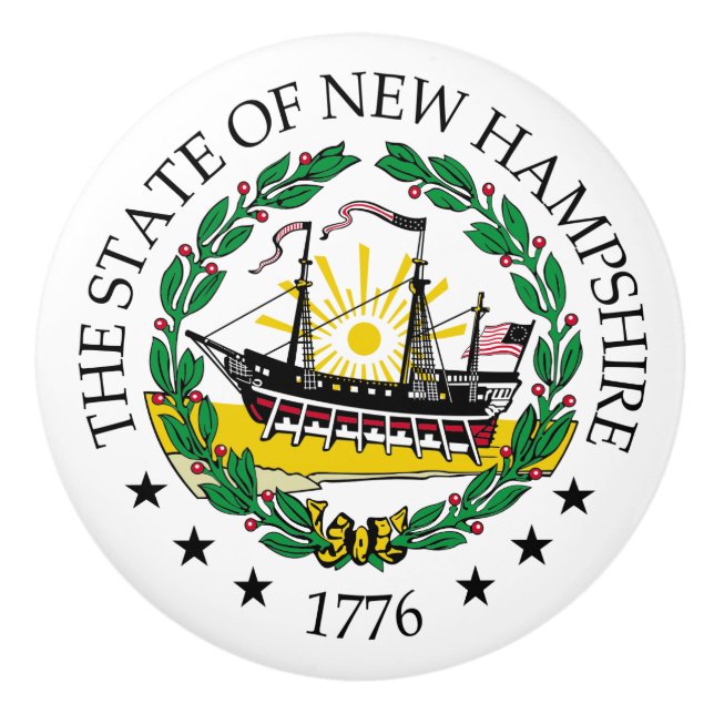 Pomo De Cerámica Signo de New Hampshire (Anverso)