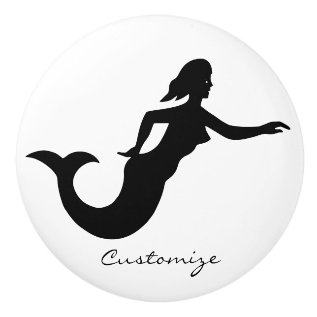 Pomo De Cerámica Silhouette Mermaid Thunder_Cove (Anverso)