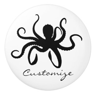 Pomo De Cerámica Silueta Thunder_Cove del pulpo