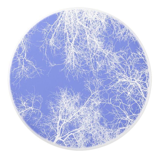 Pomo De Cerámica Silvicultores azules y blancos (Anverso)