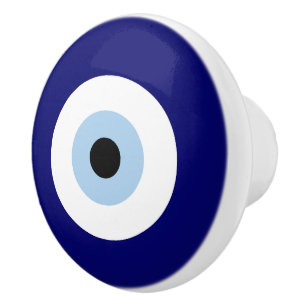 Pomo De Cerámica Símbolo azul malvado Ojo Buena suerte y protección