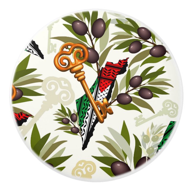 Pomo De Cerámica Símbolo clave palestino del derecho de retorno (Anverso)