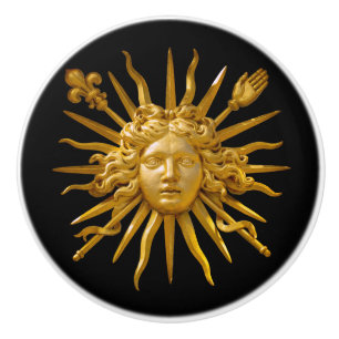 Pomo De Cerámica Símbolo de Luis XIV el Rey Sol