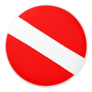 Pomo De Cerámica símbolo de submarinismo en diagonal roja