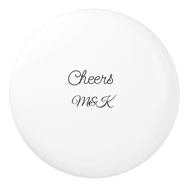 Pomo De Cerámica Simple minimal add name cheers couple name custom  (Anverso)