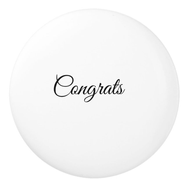 Pomo De Cerámica Simple minimal congratulations add your text name  (Anverso)