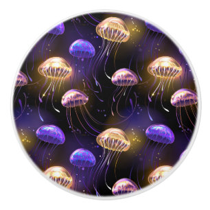 Pomo De Cerámica Sin soldadura con medusas brillantes