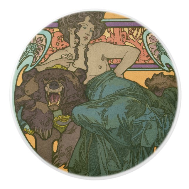 Pomo De Cerámica Sin título de Alphonse Mucha (1902) (Anverso)