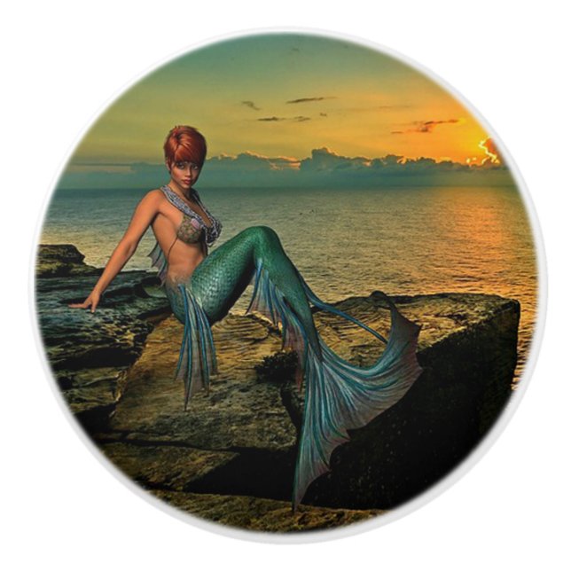 Pomo De Cerámica Sirena (Anverso)