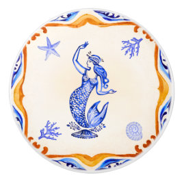 Pomo De Cerámica Sirena mediterránea