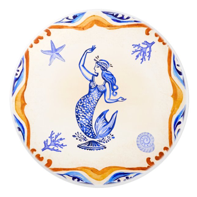 Pomo De Cerámica Sirena mediterránea (Anverso)