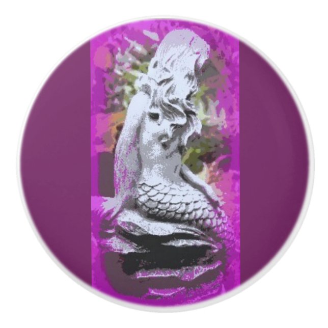 Pomo De Cerámica sirena morada (Anverso)