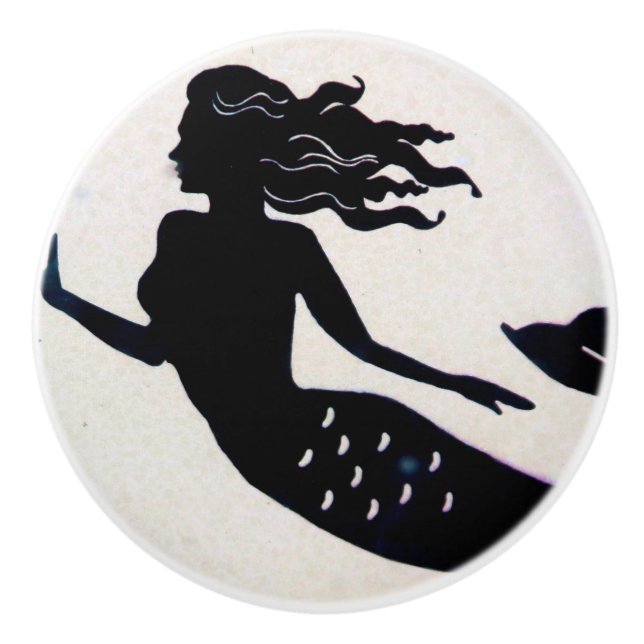 Pomo De Cerámica sirena negra (Anverso)