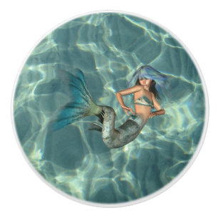 Pomo De Cerámica Sirena subacuática