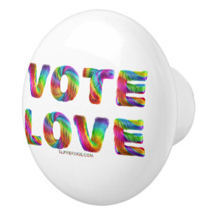 Pomo De Cerámica SlipperyJoe voto amor igualdad pelaje de colores d