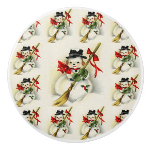 Pomo De Cerámica Snowman 009
