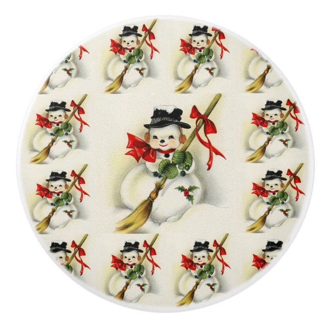 Pomo De Cerámica Snowman 009 (Anverso)
