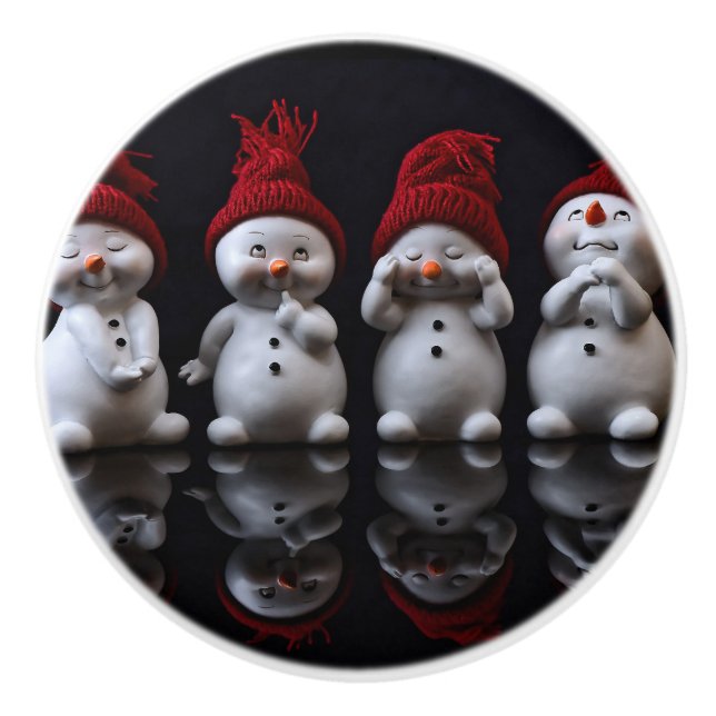 Pomo De Cerámica Snowman Design Ceramic Knob (Anverso)