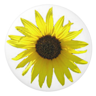 Pomo De Cerámica Sola floración grande del girasol