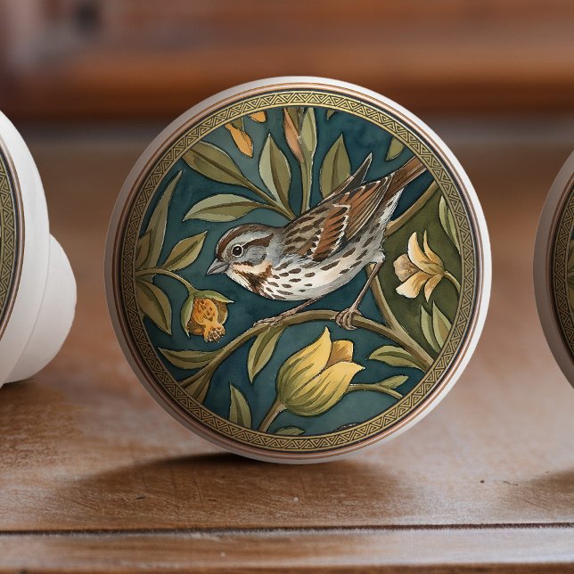 Pomo De Cerámica Song Sparrows Bird Ceramic Pull Knob (Subido por el creador)