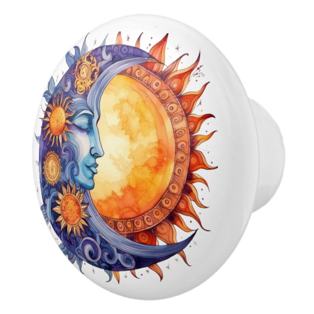 Pomo De Cerámica Spacecore Sun Moon Face (Derecha)