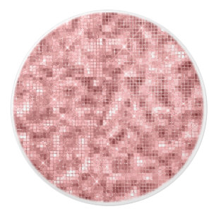 Pomo De Cerámica Sparkle Girly Rosa Gold Pink Luxury