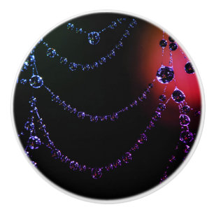 Pomo De Cerámica Spiderweb jewel negro púrpura cerámica púrpura