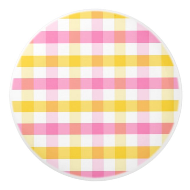 Pomo De Cerámica Springtime Gingham (Anverso)