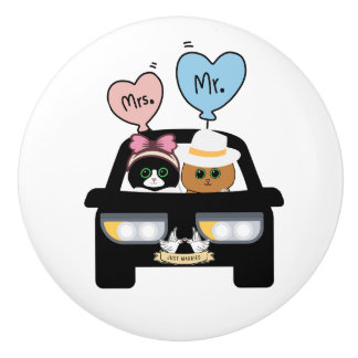 Pomo De Cerámica Sr. y Sra. Couple