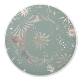 Pomo De Cerámica Starburst verde