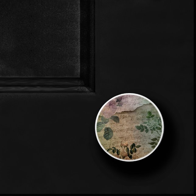 Pomo De Cerámica Steampunk Torn Rosa | Efemera con problemas de cos (Subido por el creador)