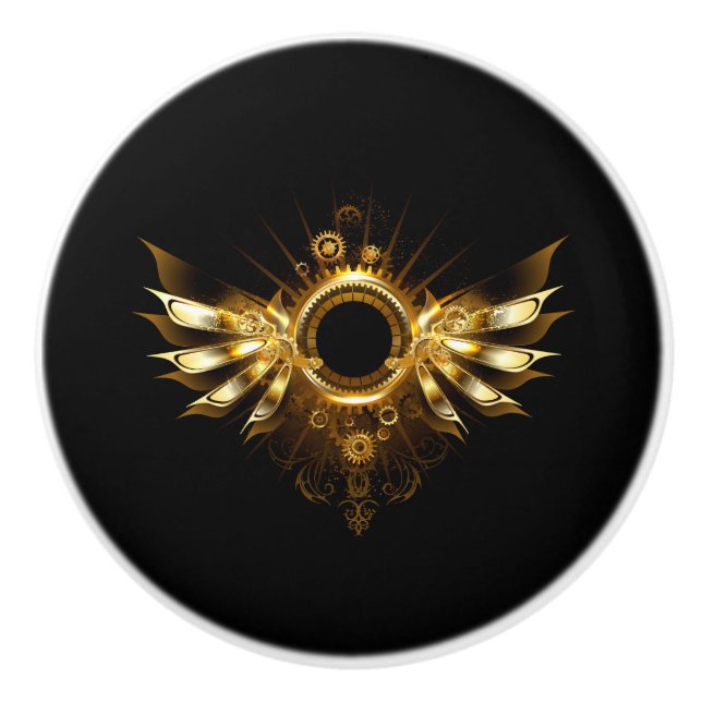 Pomo De Cerámica Steampunk wings (Anverso)