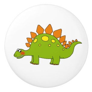 Pomo De Cerámica stegosaurus del dinosaurio del dibujo animado