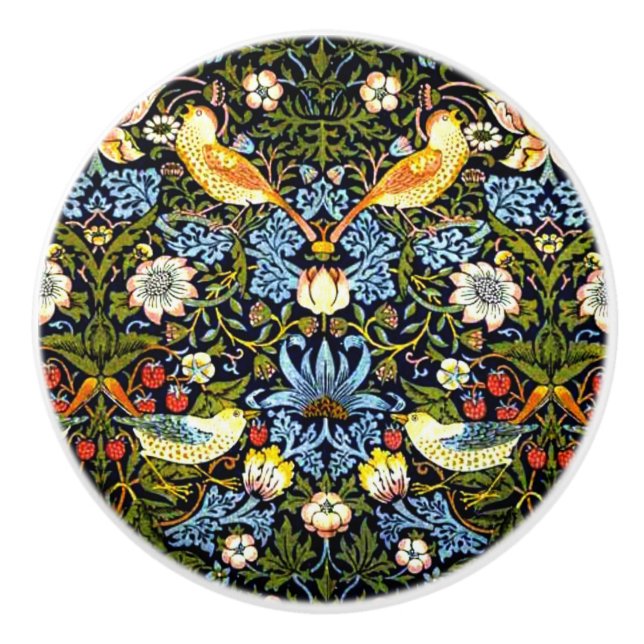 Pomo De Cerámica Strawberry Thief (Anverso)