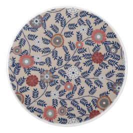 Pomo De Cerámica Stunning Teal and Magenta Foliage Pattern 