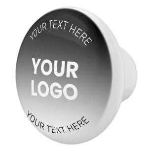 Pomo De Cerámica Su logotipo Moderno degradado en blanco y negro