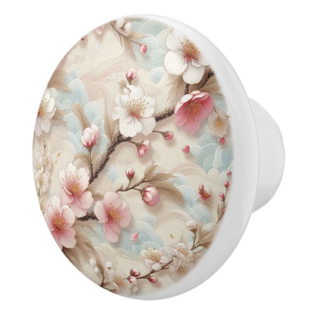 Pomo De Cerámica Sucursales de Apple Blossom (Derecha)