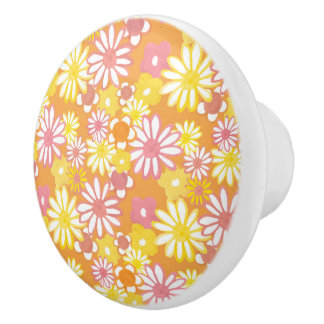 Pomo De Cerámica Summer Daisies Knob