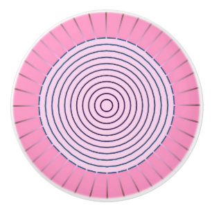 Pomo De Cerámica Sunburst geométrico moderno - Tonos rosados