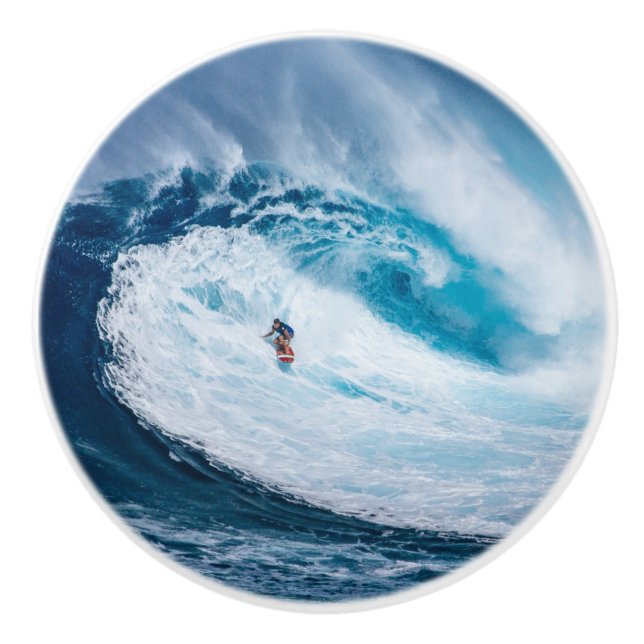 Pomo De Cerámica Surfing the Tubes (Anverso)