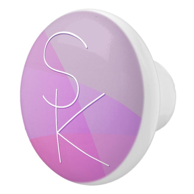 Pomo De Cerámica Sus inicios superpuestos | Geométrica rosa moderna (Derecha)