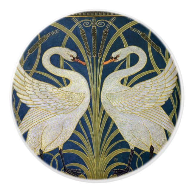 Pomo De Cerámica Swan, Rush e Iris de Walter Crane (Anverso)