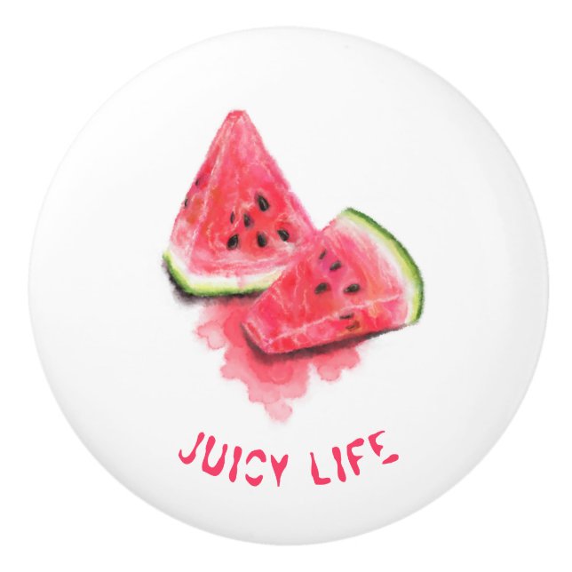 Pomo De Cerámica Sweet Watermelon Ceramic Knob - Personalizado Text (Anverso)