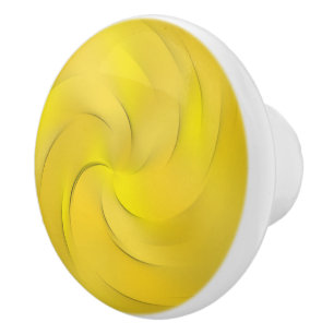 Pomo De Cerámica Swirl amarillo
