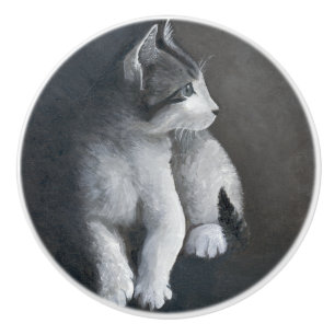 Pomo De Cerámica Tabby Kitten