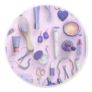 Pomo De Cerámica Tabla de vanidad púrpura